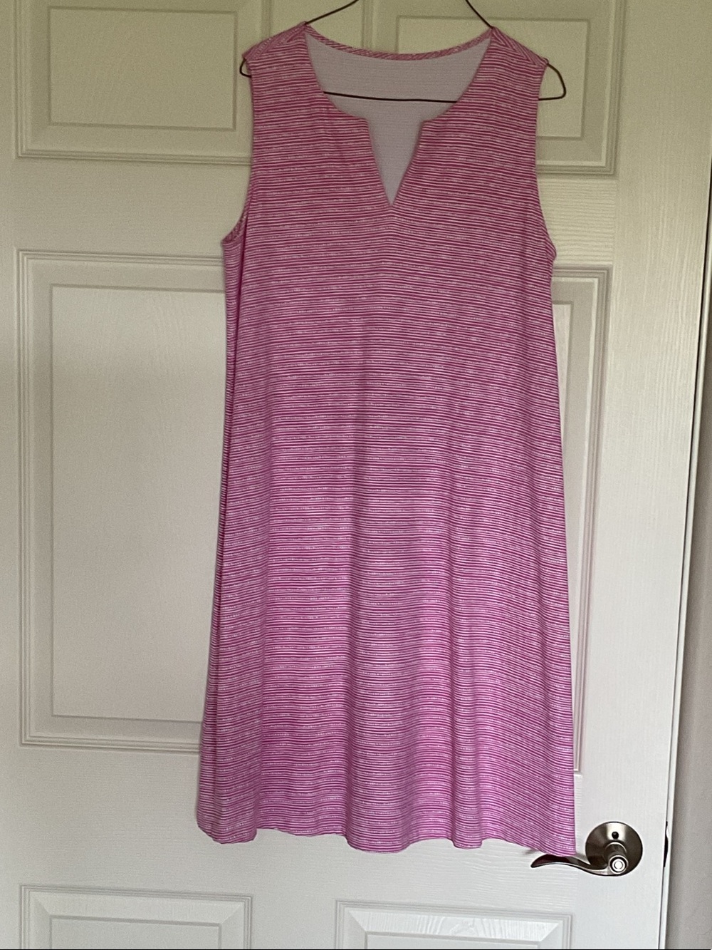 J. McLaughlin Pink Striped Sleeveless Midi Shift Dress